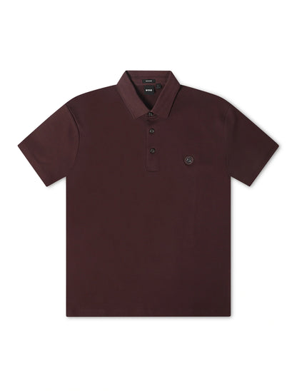 Boss Double Monogram Polo - Burgundy by Denim Exchange