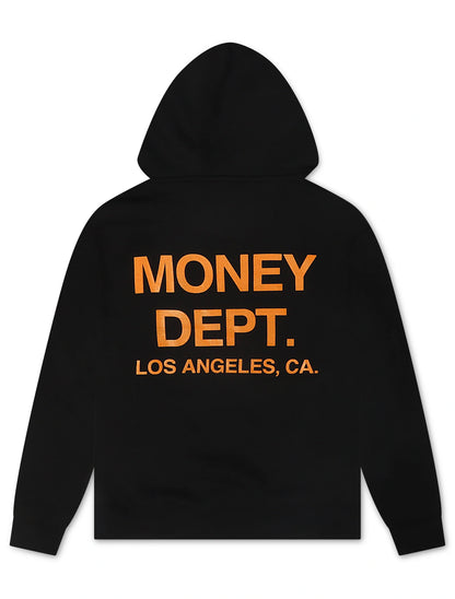 Money Dept. Print Hoodie - Black/Orange by Denim Exchange