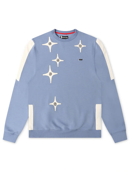 Makobi Star Rhinestone Crewneck - Smoke Blue by Denim Exchange