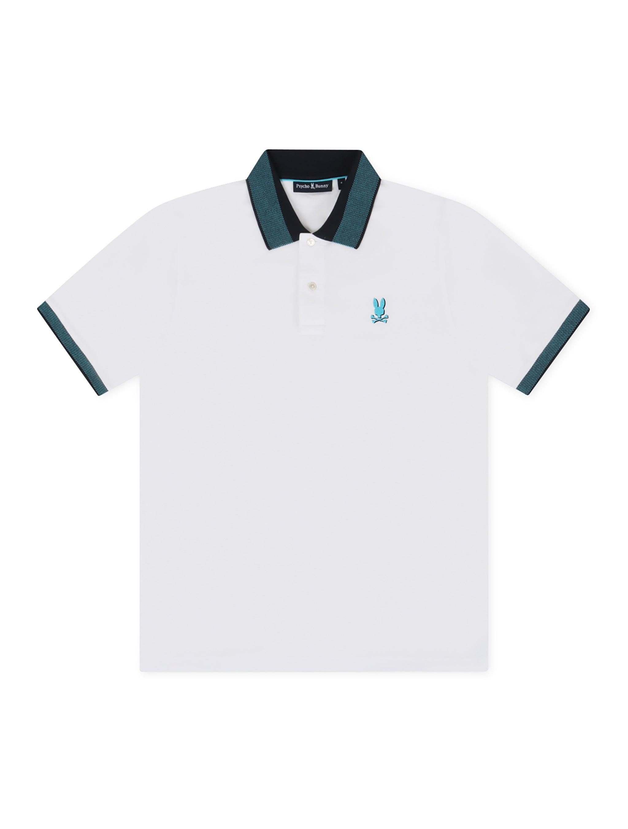 Psycho Bunny Montebello Pique Polo - White by Denim Exchange