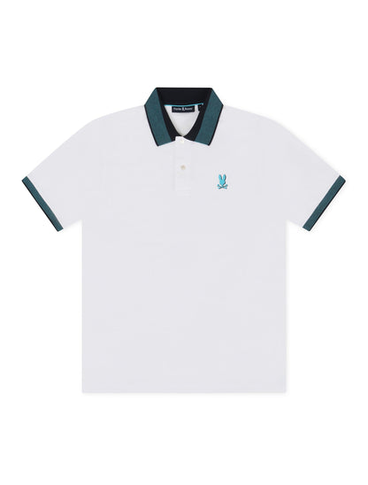 Psycho Bunny Montebello Pique Polo - White by Denim Exchange