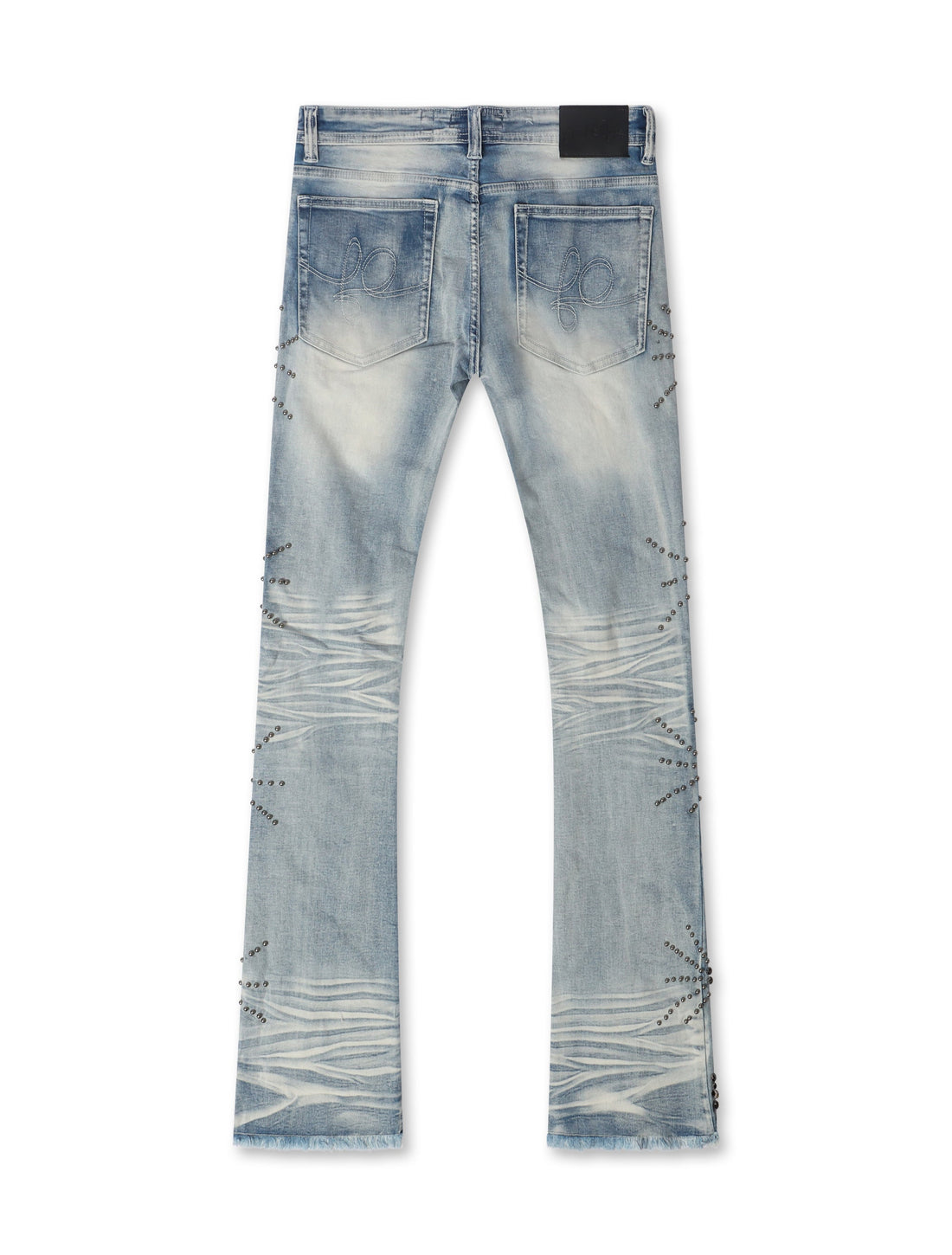 Frost Originals All Over Rhinestone Stacked Jean - Light Wash by Denim Exchange