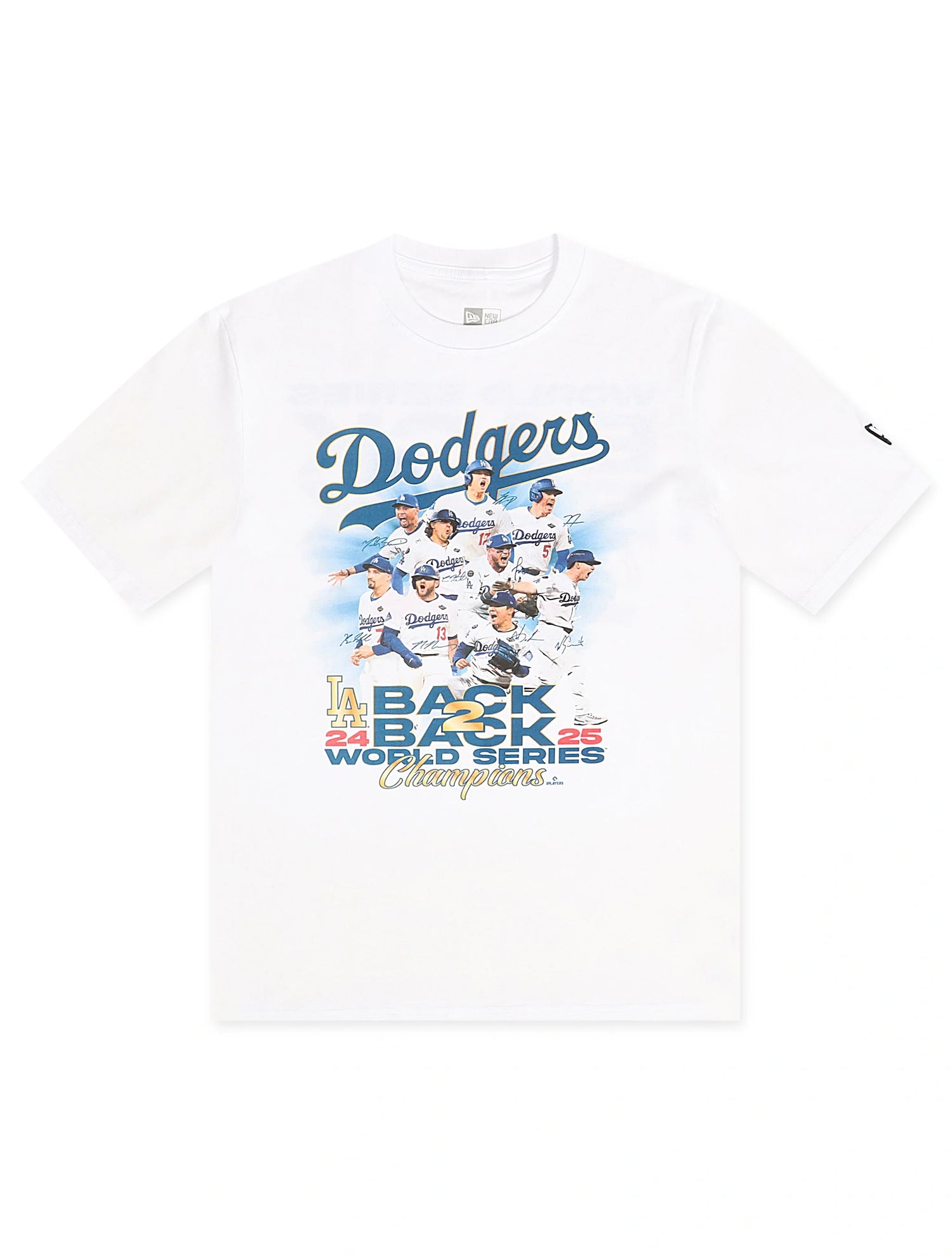 New Era LA Dodgers Back 2 Back Champs Tee - White by Denim Exchange