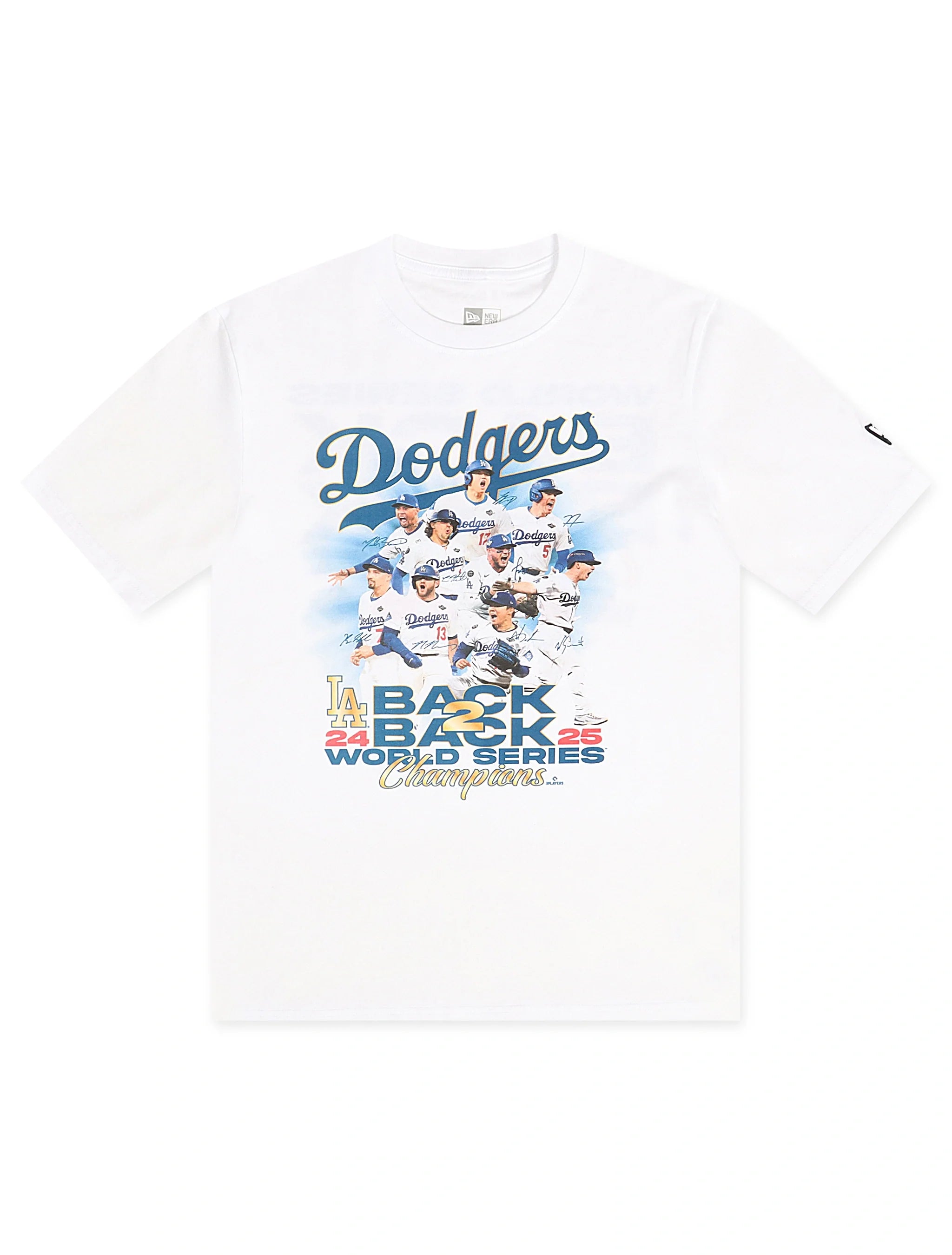 New Era LA Dodgers Back 2 Back Champs Tee - White by Denim Exchange