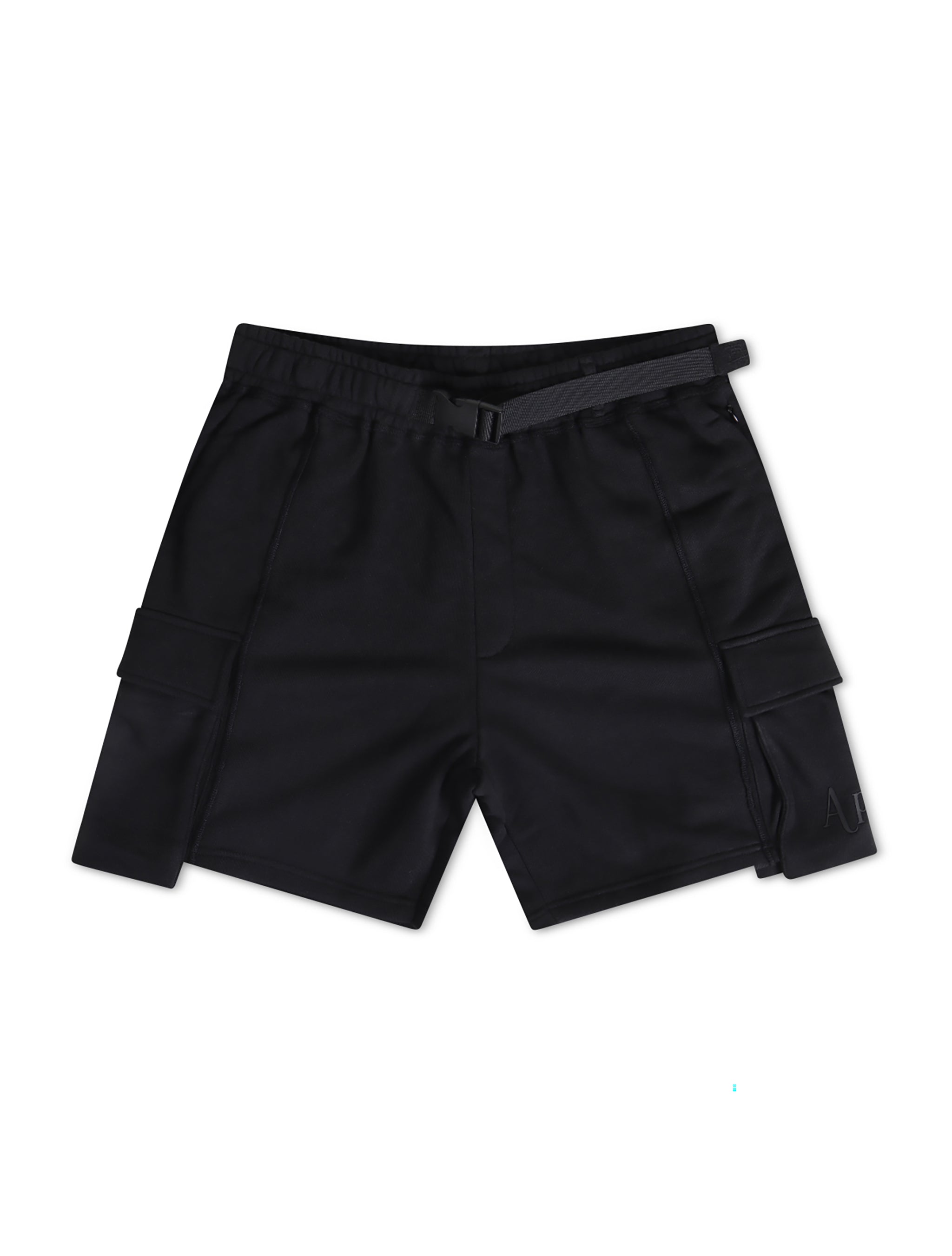 Apastime Vacation in Portugal French Terry Belted Shorts - Black by Denim Exchange