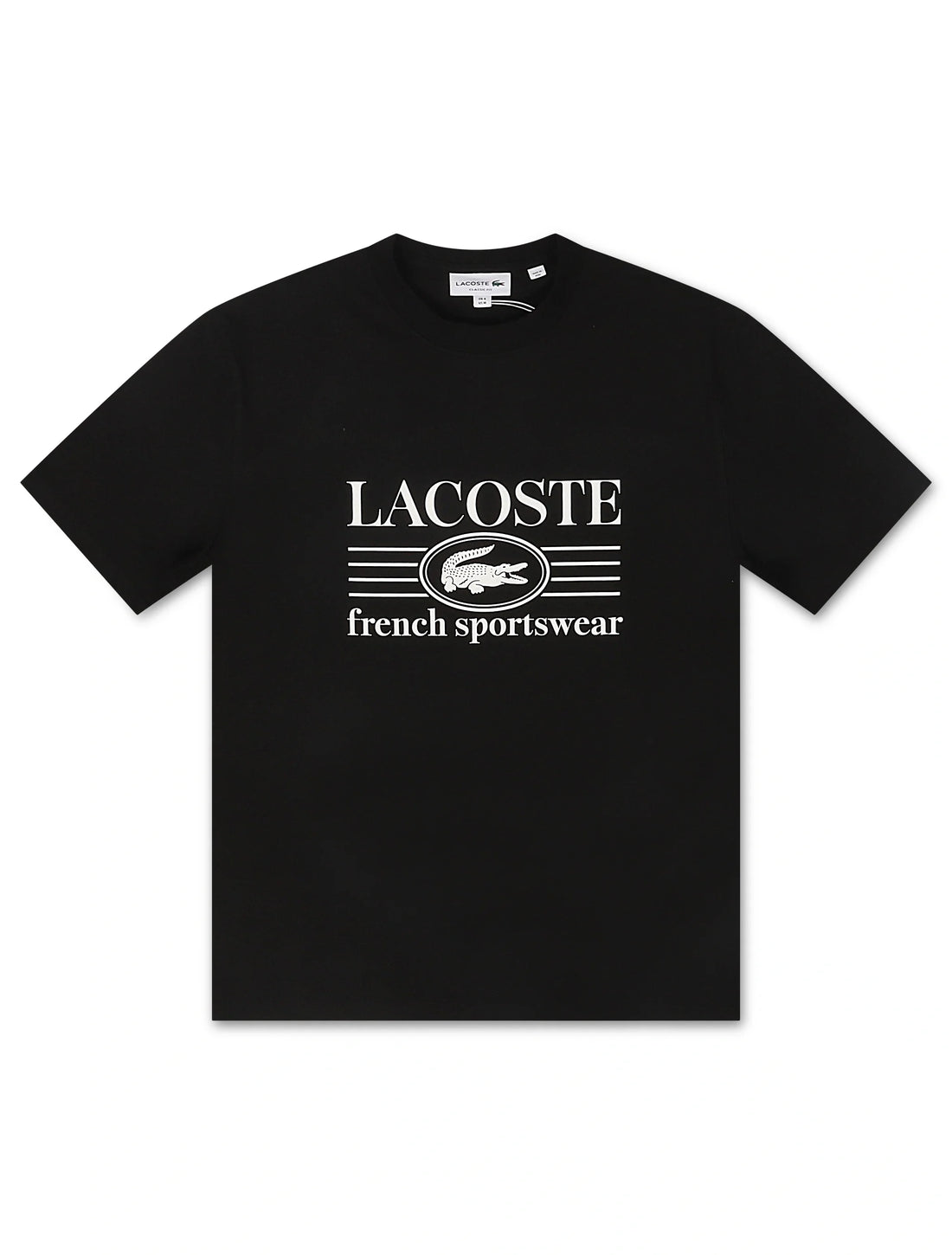 Lacoste Classic Fit Cotton Print Jersey Tee - Black by Denim Exchange