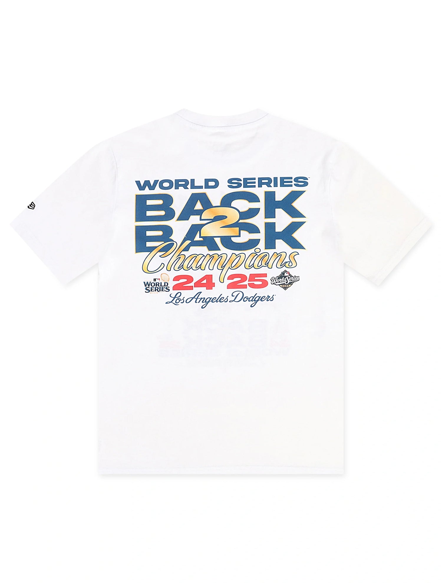 New Era LA Dodgers Back 2 Back Champs Tee - White by Denim Exchange