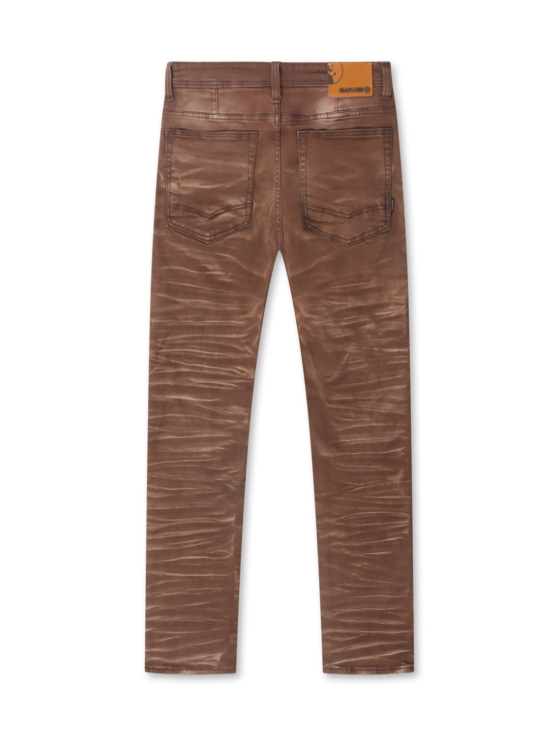 Makobi Distressed Straight Leg Jeans – Brown by Denim Exchange