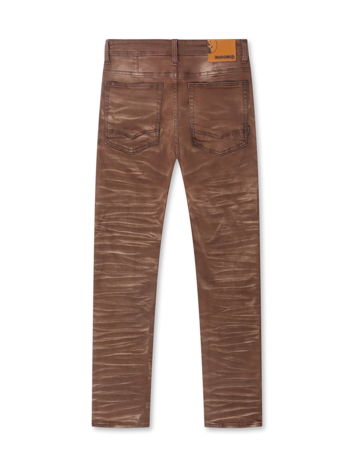 Makobi Distressed Straight Leg Jeans – Brown by Denim Exchange