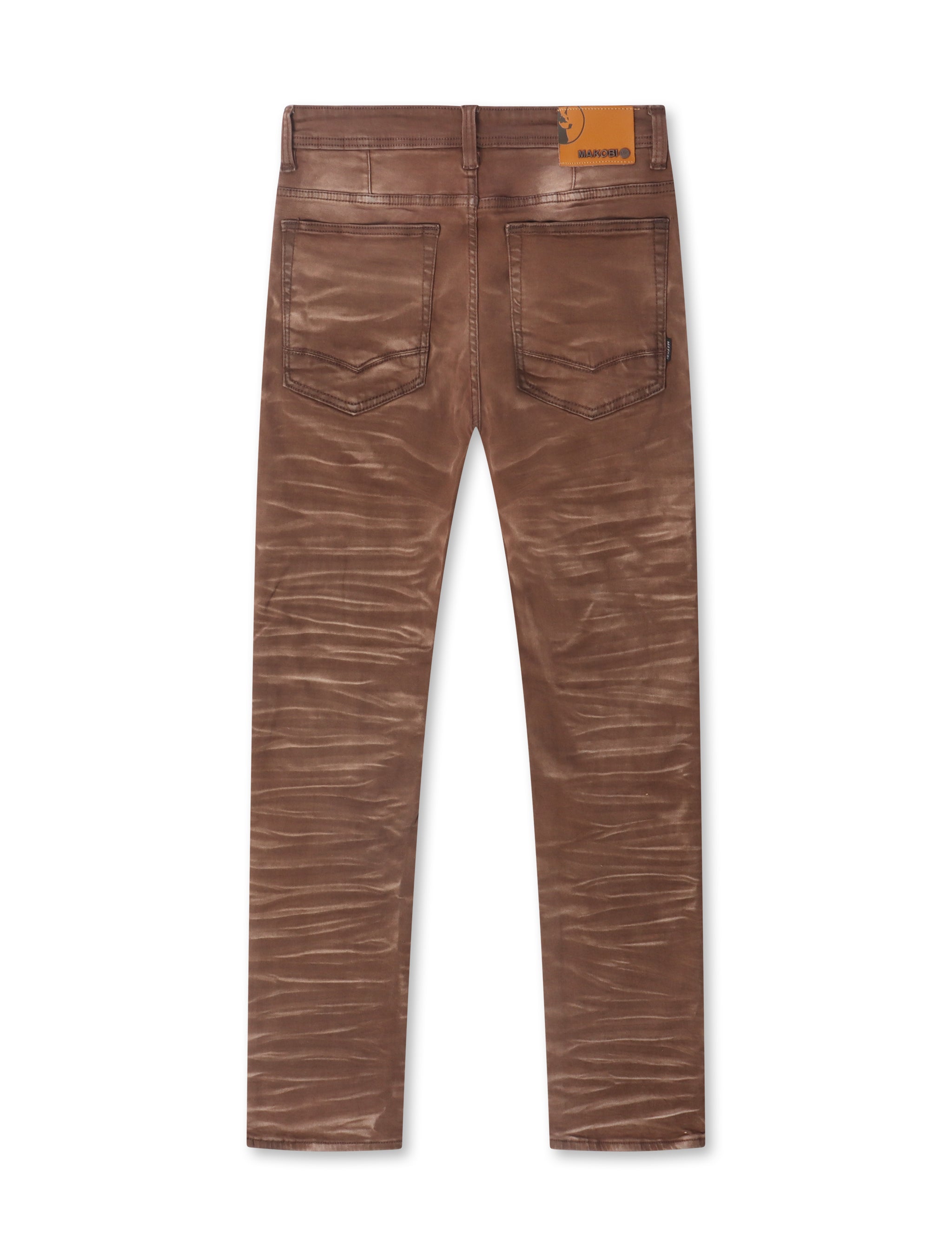 Makobi Distressed Straight Leg Jeans – Brown by Denim Exchange