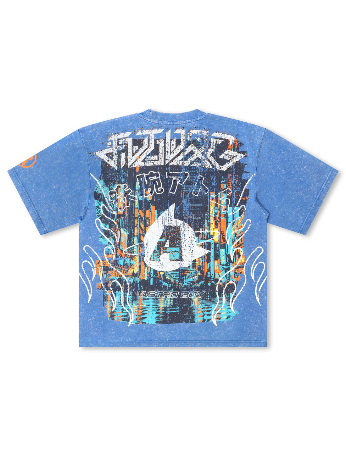 Rebel Denim Astro Boy Cropped Tee - Royal by Denim Exchange