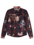Smugglers Moon Button Up Woven Top - Bleached Plaid by Denim Exchange