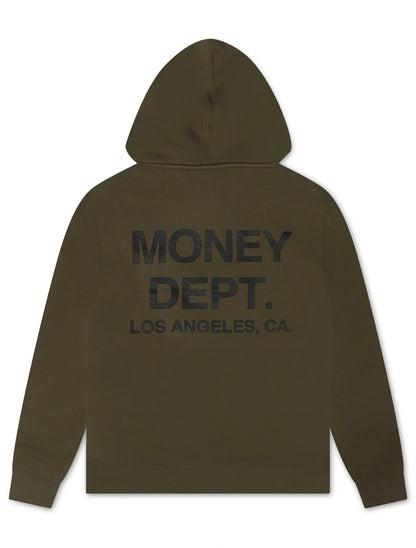 Money Dept. Print Hoodie - Olive/Black by Denim Exchange