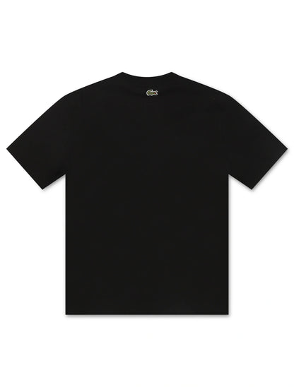 Lacoste Classic Fit Cotton Print Jersey Tee - Black by Denim Exchange