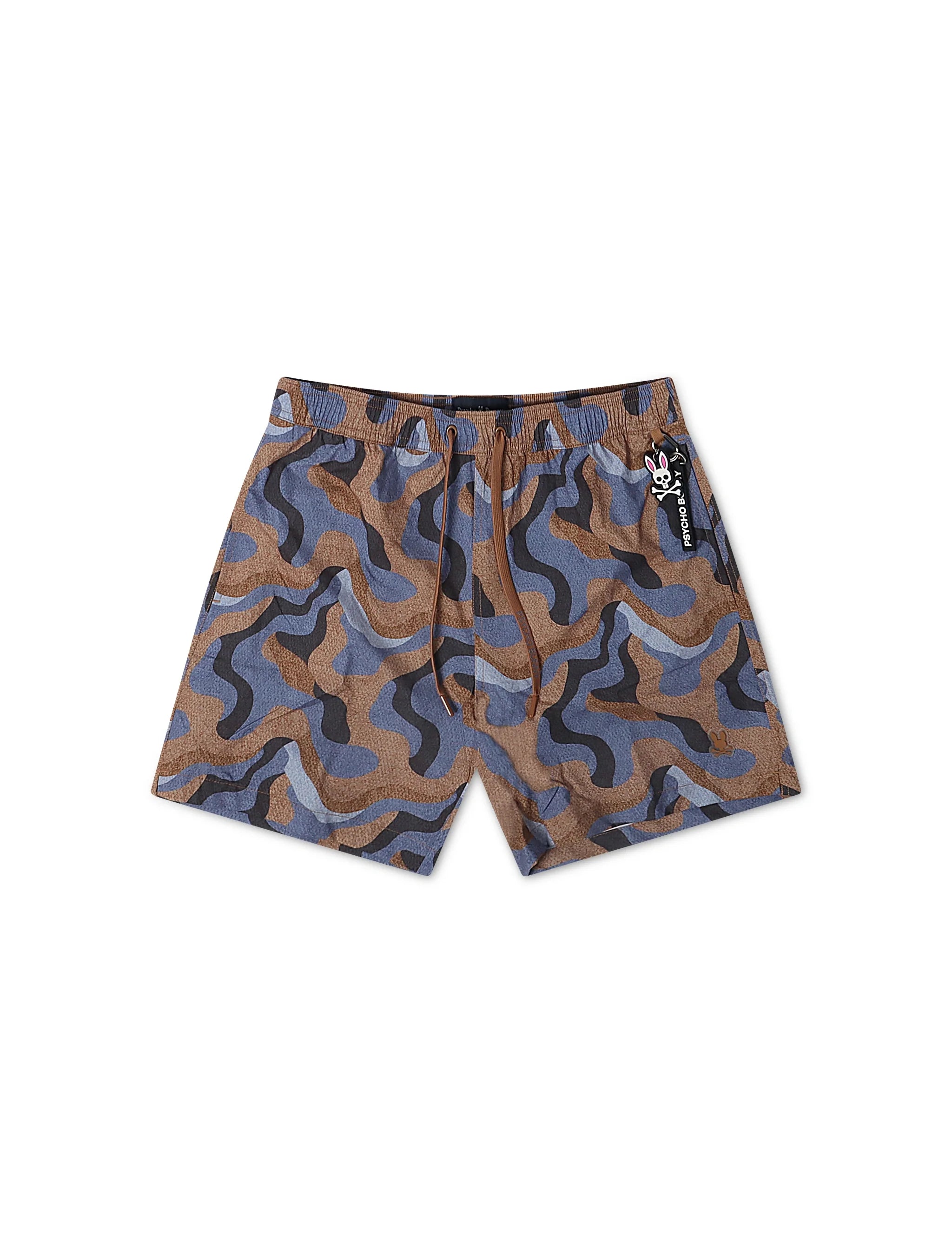 Psycho Bunny Dante Swim Trunks - Brown by Denim Exchange