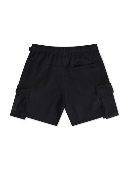Apastime Vacation in Portugal French Terry Belted Shorts - Black by Denim Exchange
