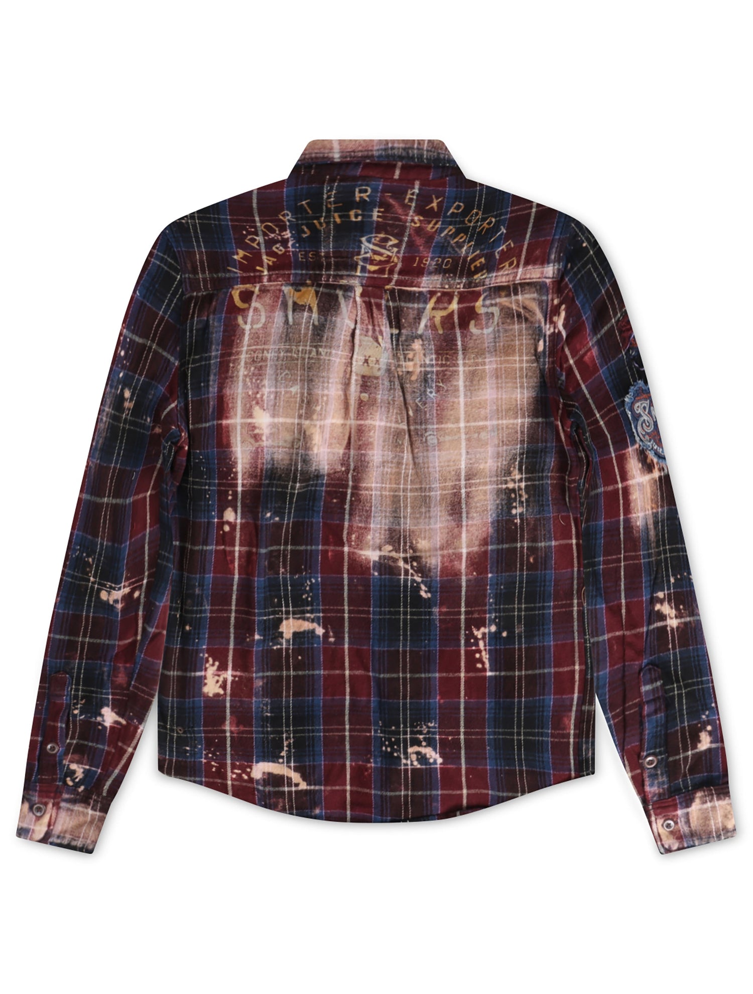 Smugglers Moon Button Up Woven Top - Bleached Plaid by Denim Exchange