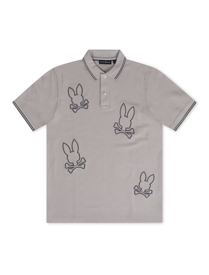Psycho Bunny Milton Pique Polo - Oyster by Denim Exchange