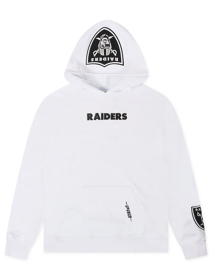 Pro Standard Las Vegas Raiders Wingspan Drop Shoulder Hoodie - White by Denim Exchange