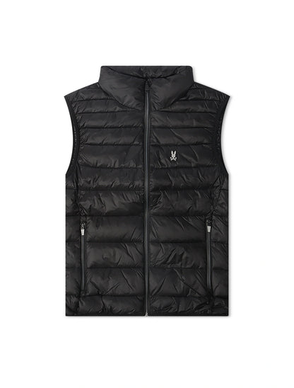 Psycho Bunny Blythe Packable Puffer Vest - Black by Denim Exchange