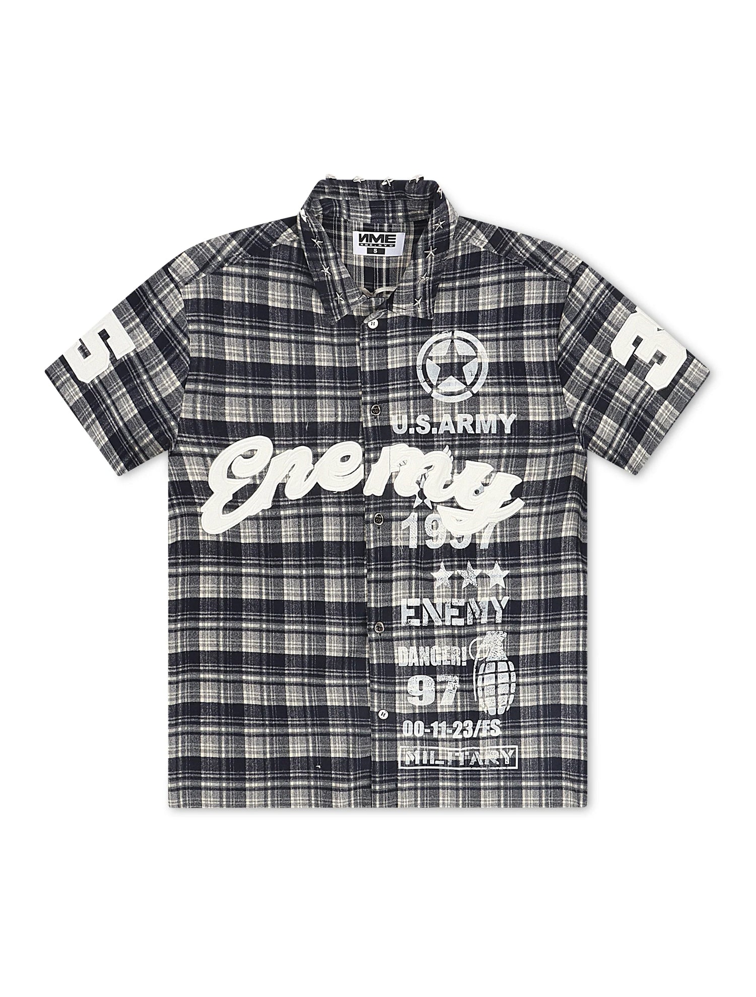 N.M.E NYC No Mercy Flannel Overshirt - Blue by Denim Exchange