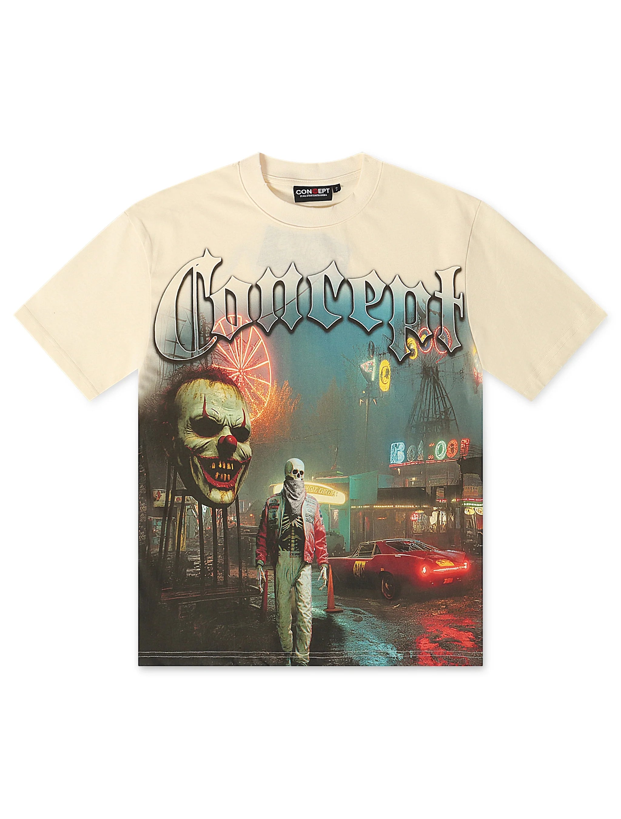 Concept La Carnival Tee - Cream by Denim Exchange