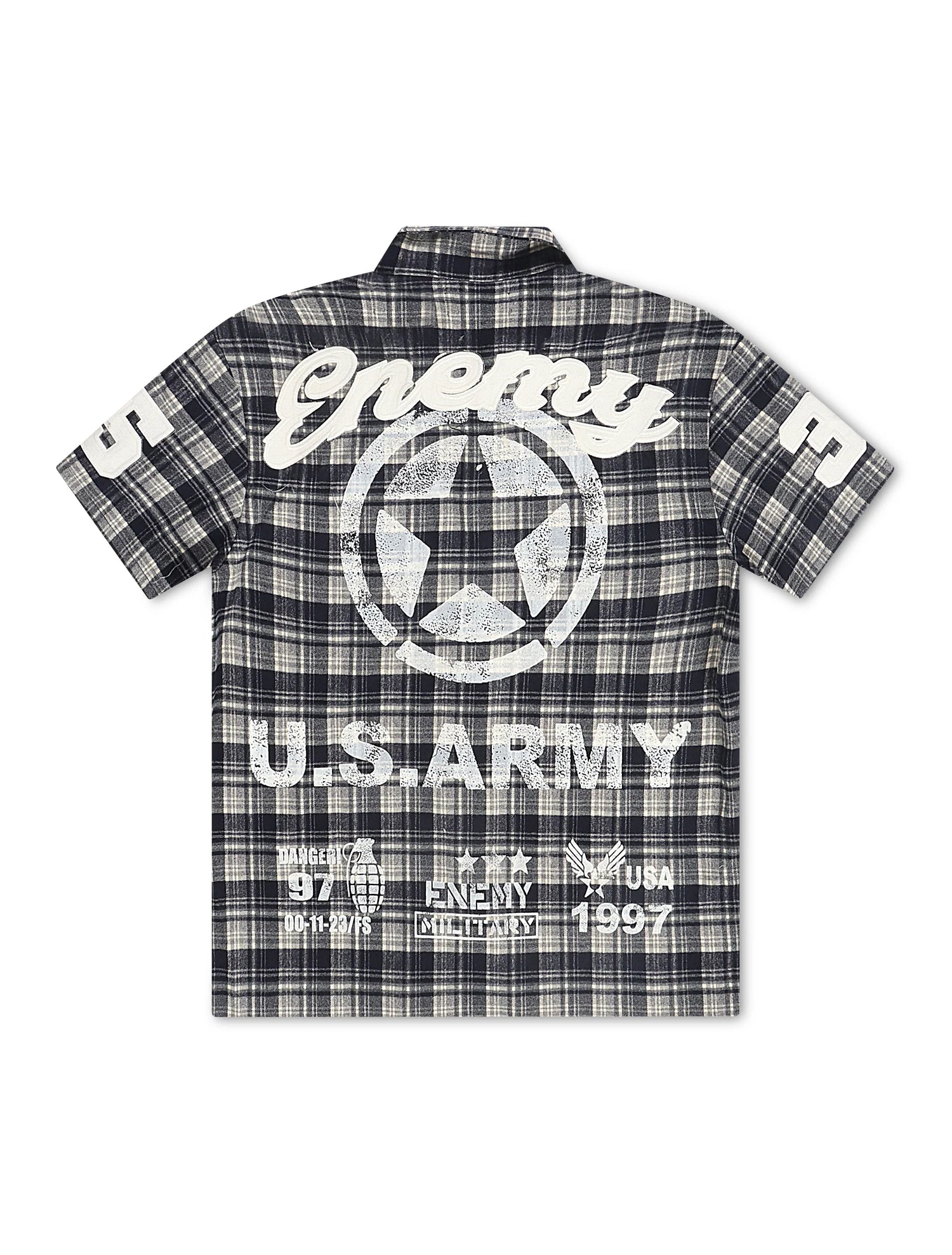 N.M.E NYC No Mercy Flannel Overshirt - Blue by Denim Exchange
