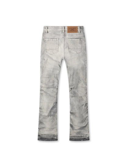Jordan Craig Kids Pleated Side Seam Shredded Jeans - Arctic Grey by Denim Exchange