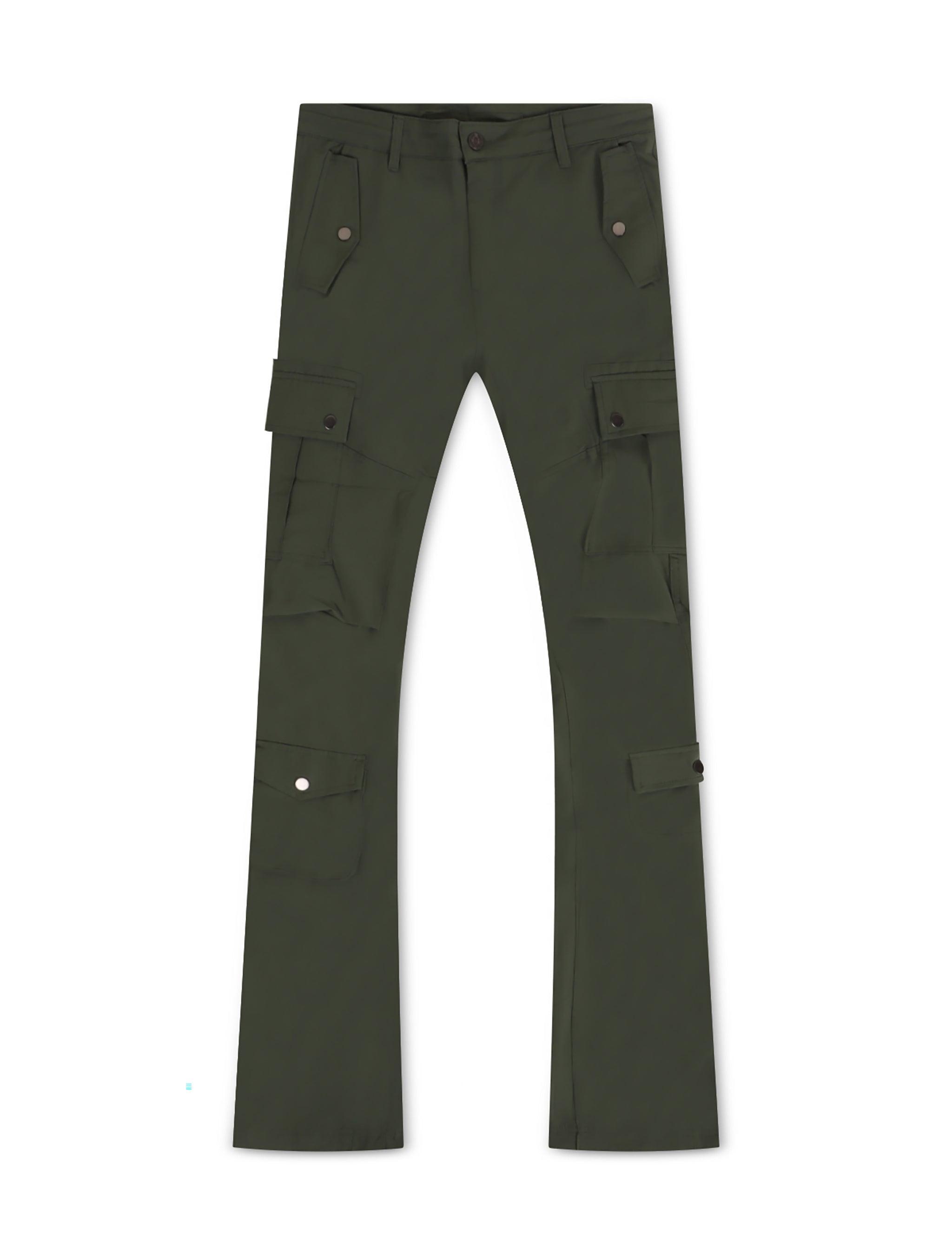 Jordan Craig Stacked Rodeo Polyester Cargo Pants - Olive by Denim Exchange