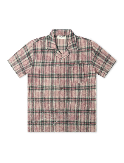 Almost Someday Solomon Rhinestone Flannel - Maroon by Denim Exchange