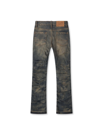 Jordan Craig Kids Pleated Side Seam Shredded Jeans - Dark Vintage by Denim Exchange
