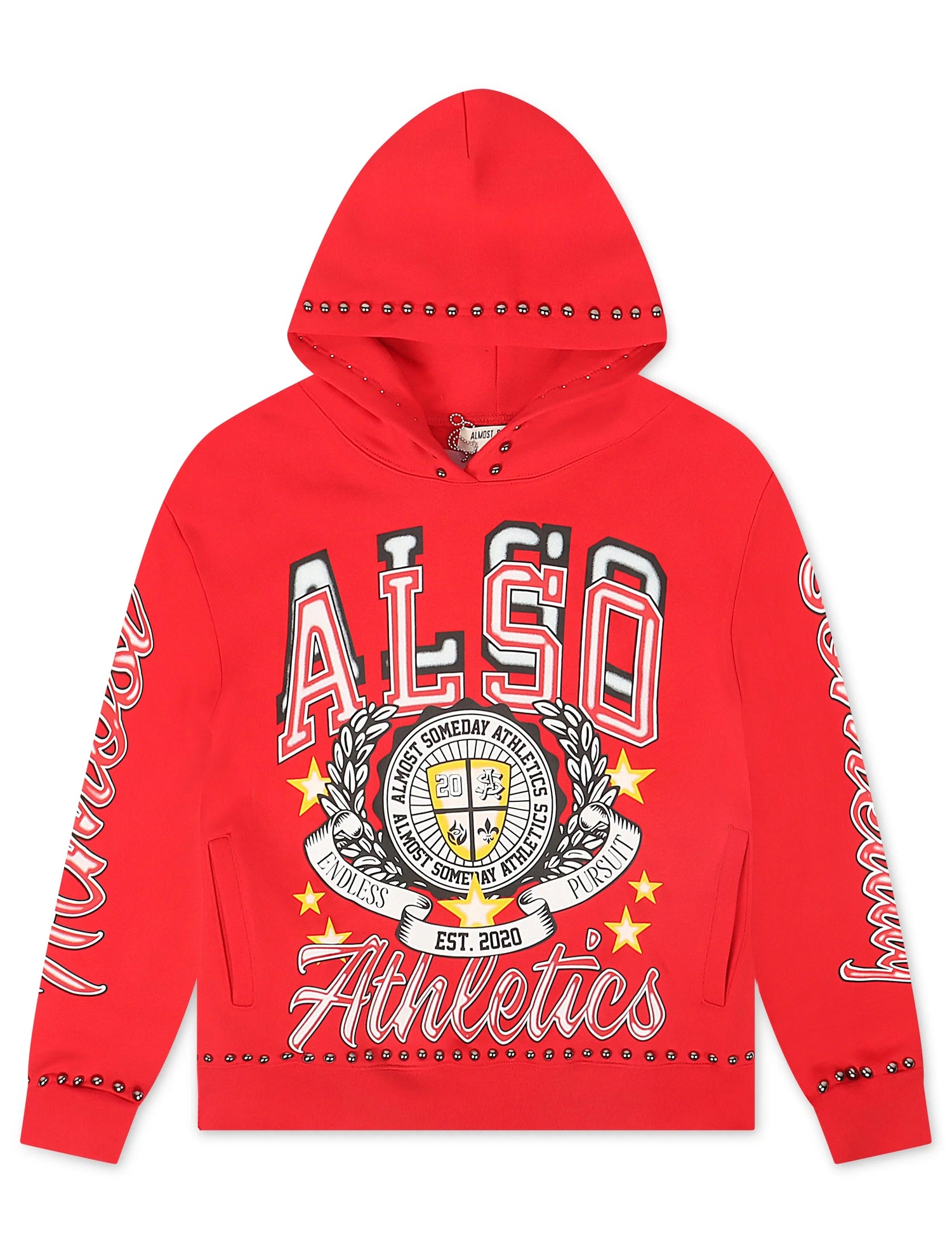 Almost Someday Also Athletics Hoodie - Red by Denim Exchange