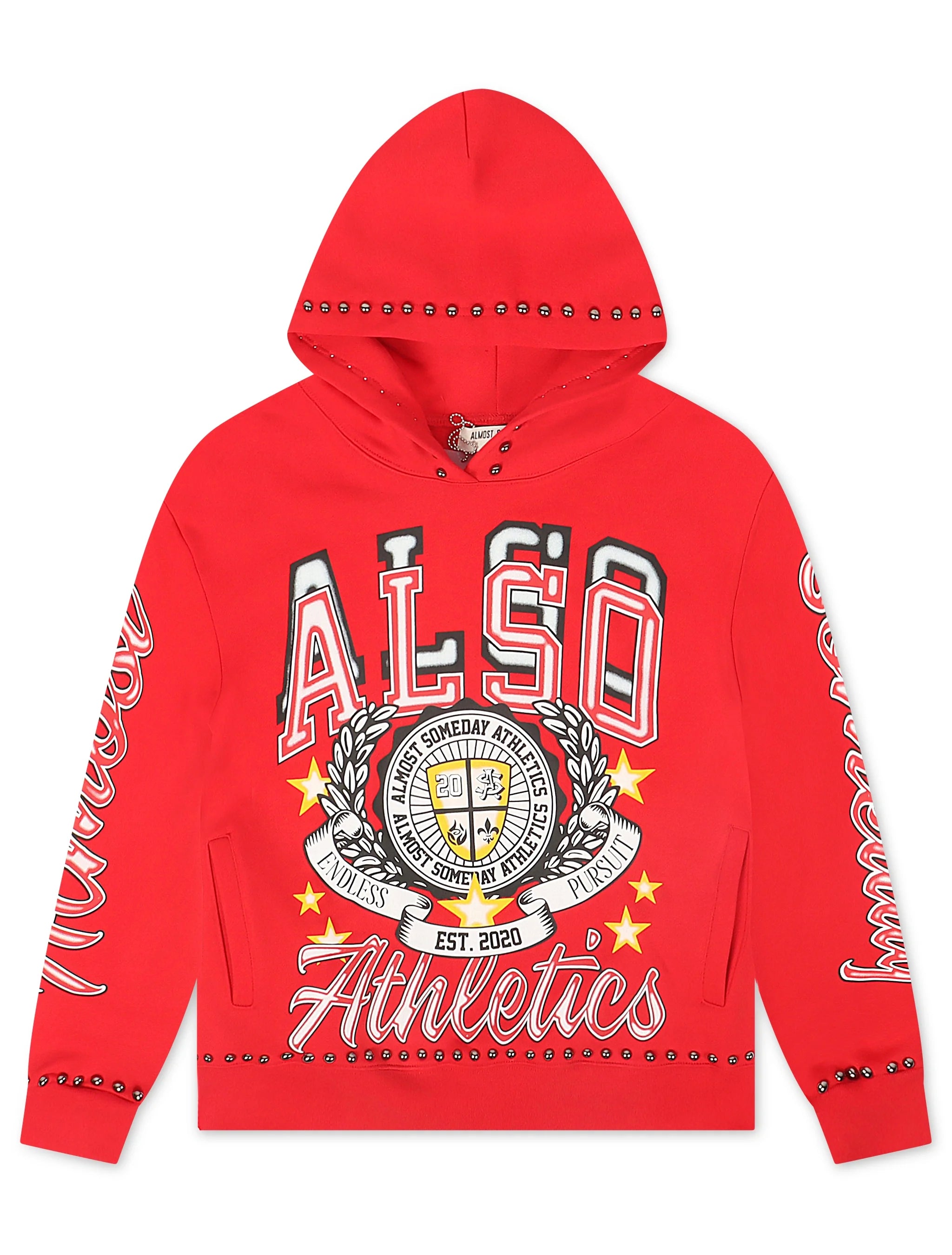 Almost Someday Also Athletics Hoodie - Red by Denim Exchange