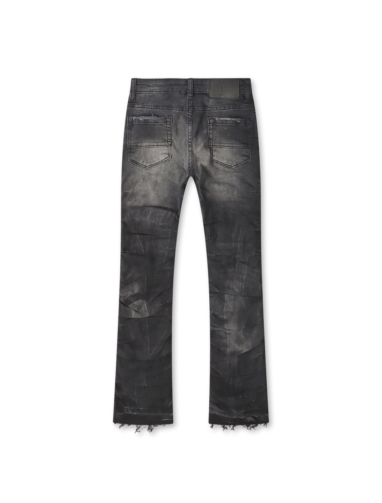 Jordan Craig Kids Pleated Side Seam Shredded Jeans - Black Shadow by Denim Exchange