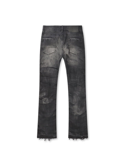 Jordan Craig Kids Pleated Side Seam Shredded Jeans - Black Shadow by Denim Exchange