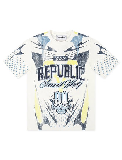 Smoke Rise Republic Tee - Boy Blue by Denim Exchange
