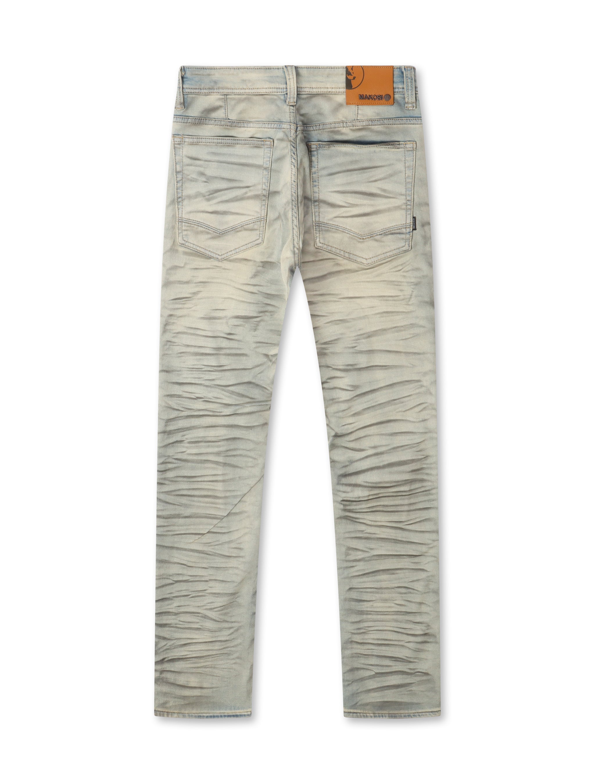 Makobi Distressed Straight Leg Jeans – Dirt Wash by Denim Exchange