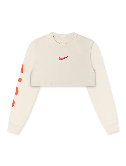 Nike Womens Oversized Long Sleeve - Light Bone by Denim Exchange