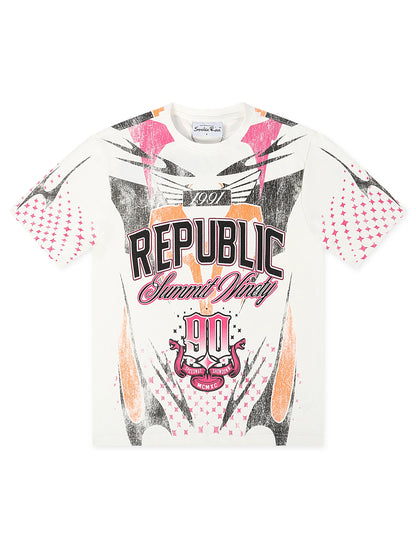 Smoke Rise Republic Tee - Lilac Rose by Denim Exchange