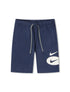 Nike Club Swoosh Logo Drawstring Shorts - Navy by Denim Exchange