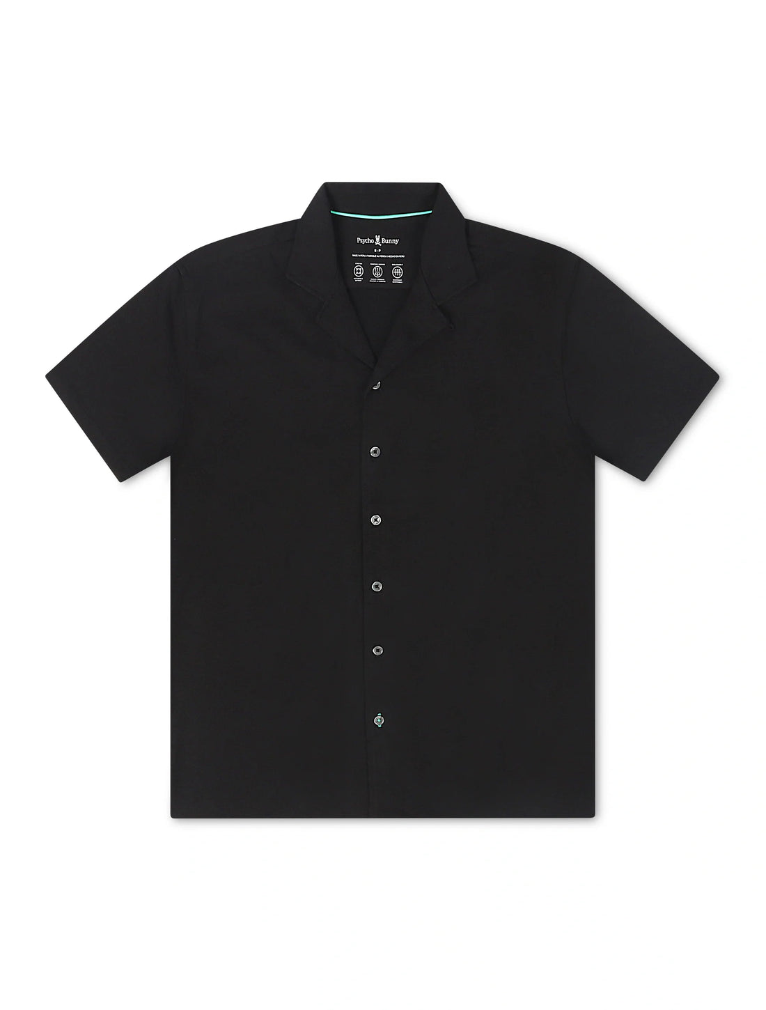 Psycho Bunny Bryan Camp Collar Shirt - Black 