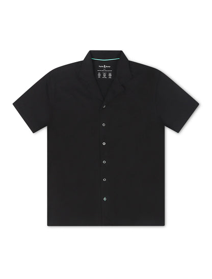 Psycho Bunny Bryan Camp Collar Shirt - Black by Denim Exchange