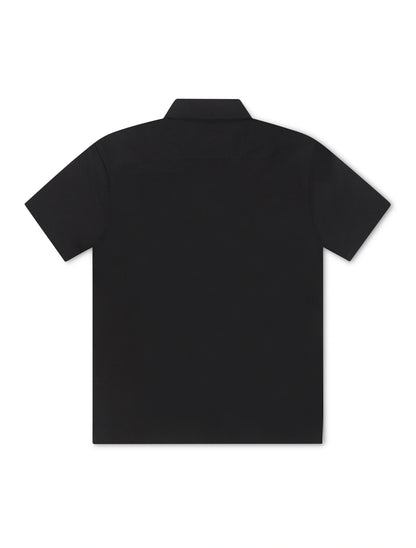 Psycho Bunny Bryan Camp Collar Shirt - Black by Denim Exchange