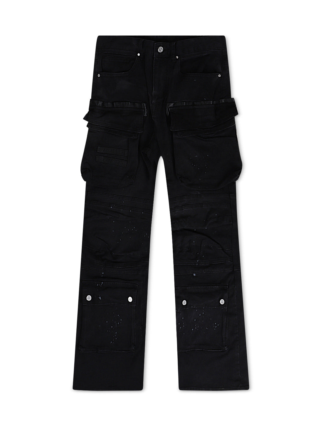 First Row Relaxed Fit Utility Cargo Pants - Black by Denim Exchange