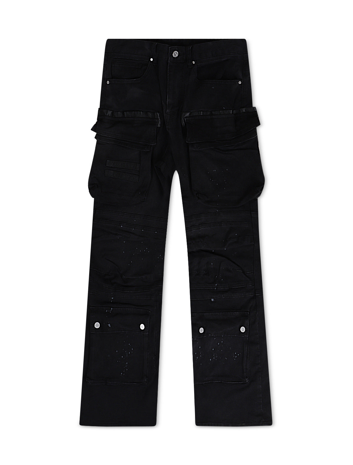 First Row Relaxed Fit Utility Cargo Pants - Black by Denim Exchange