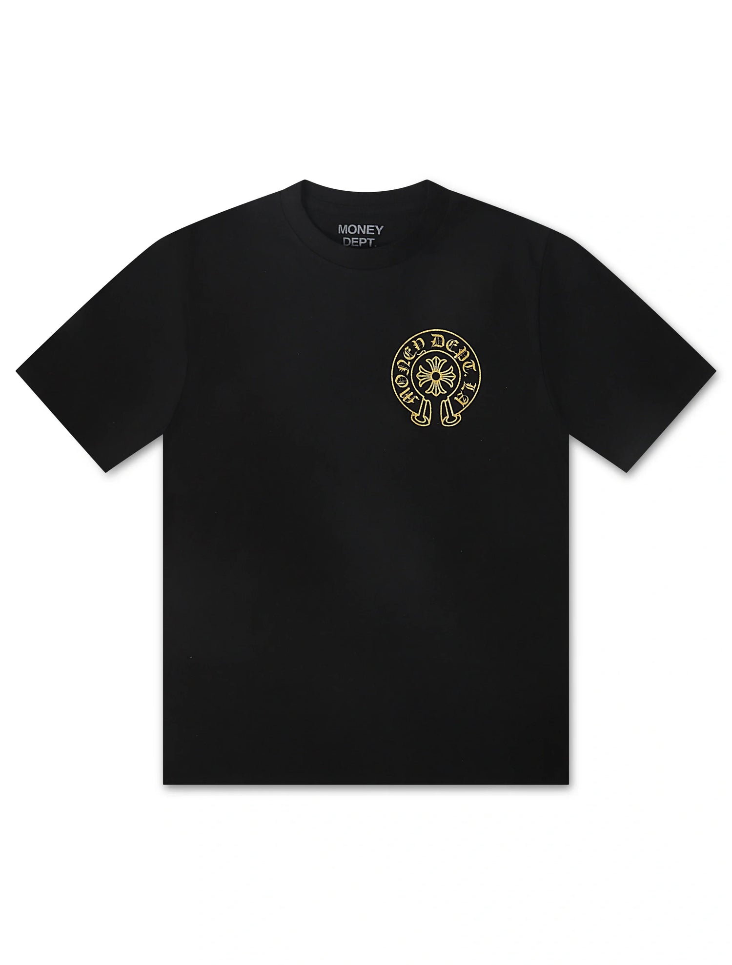 Money Dept. Vintage Old English Tee - Black/Gold by Denim Exchange