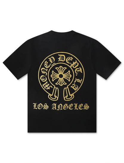 Money Dept. Vintage Old English Tee - Black/Gold by Denim Exchange