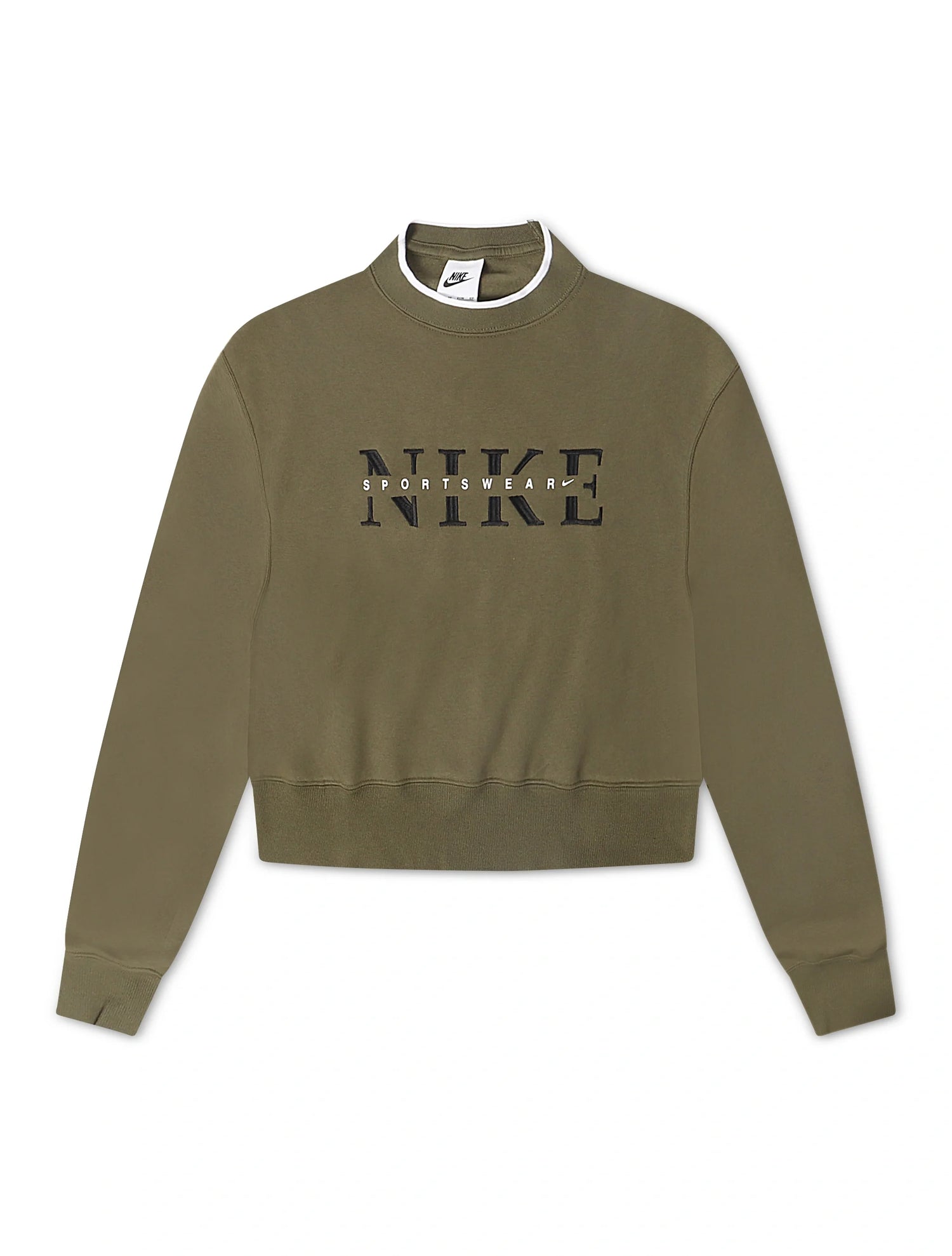 Nike Womens Phoenix Oversized Crewneck - Medium Olive by Denim Exchange