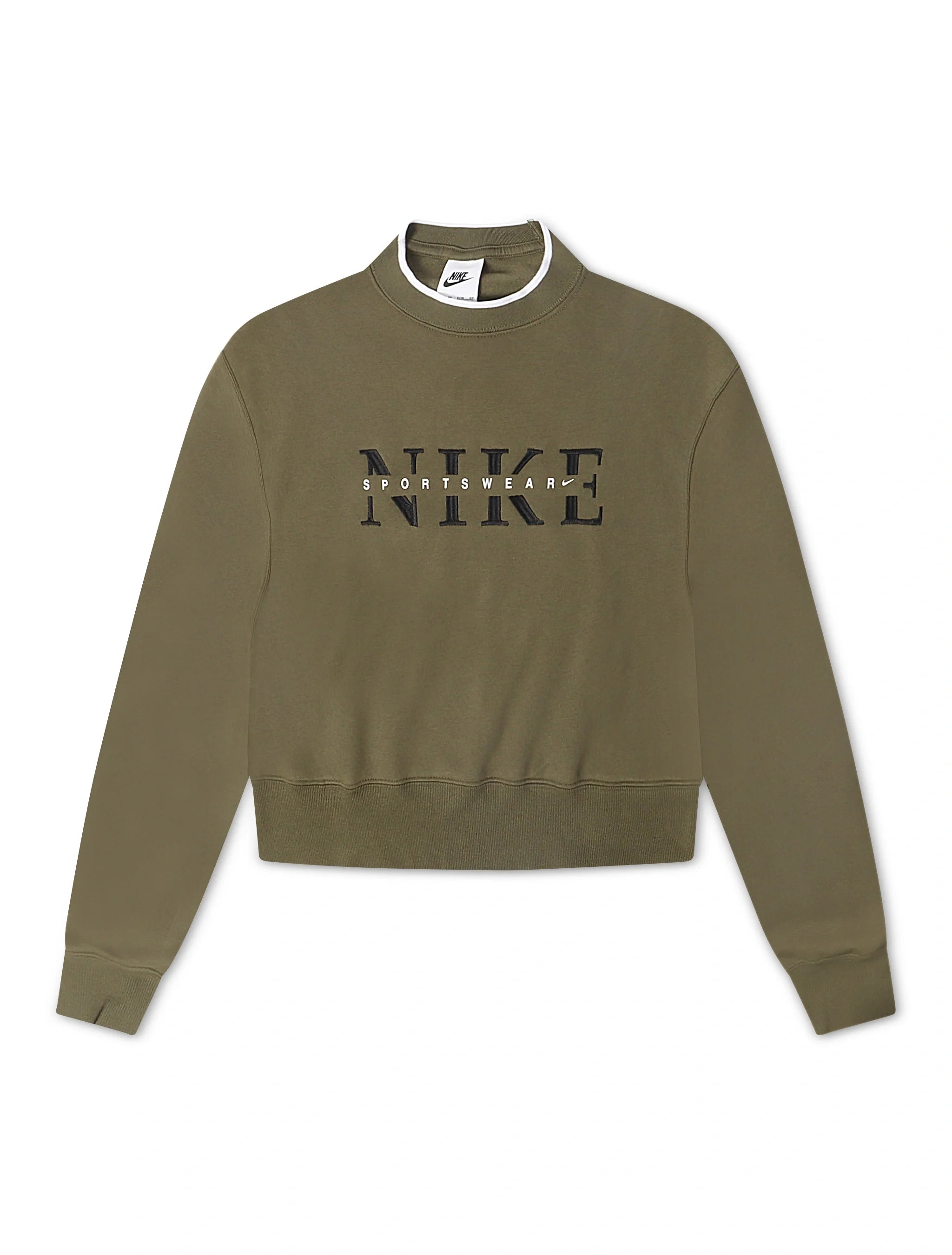 Nike Womens Phoenix Oversized Crewneck - Medium Olive by Denim Exchange