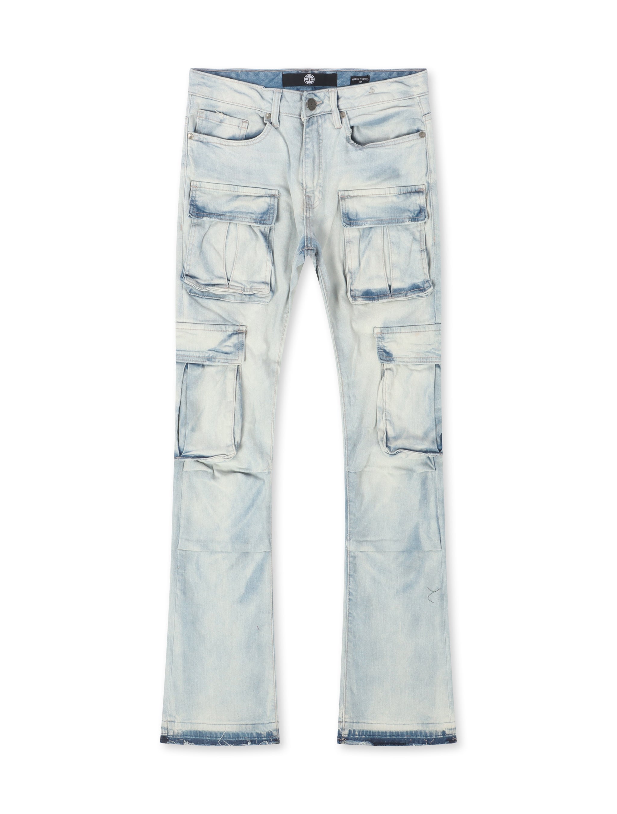 Jordan Craig Cargo Stacked Jean - Iced White by Denim Exchange